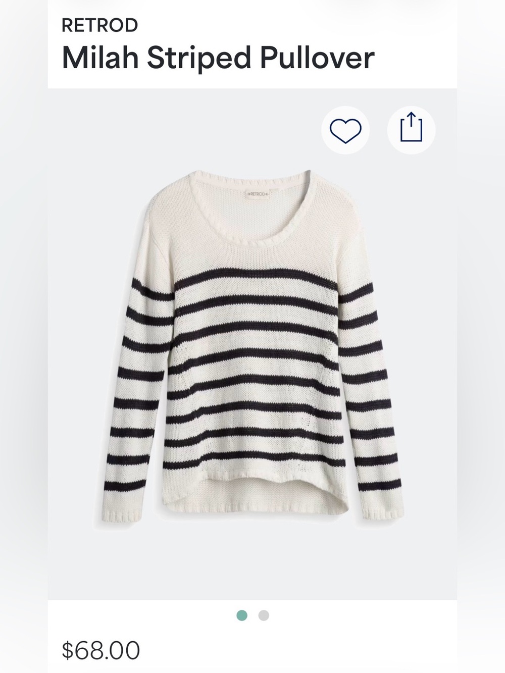 Navy and Off-White Striped Beach Sweater